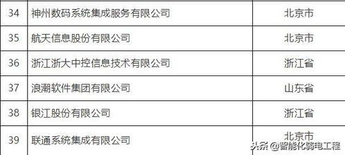 信息系統集成及服務大型一級企業概覽